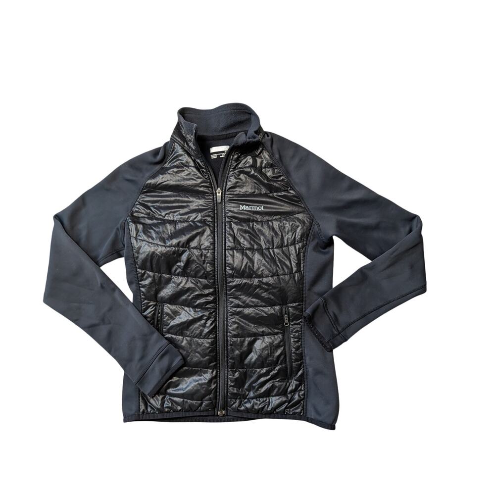 Marmot Variant Hybrid Jacket Womens Medium Black Quilted Puffer Fleece Coat